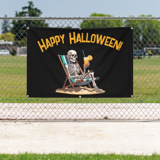 Strandloungen Skeleton Halloween Spandoek (Insitu)