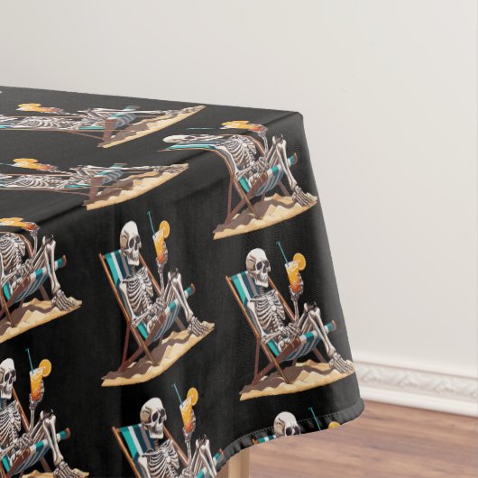 Strandloungen Skeleton Halloween Tafelkleed (Voorbeeld)