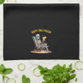Strandloungen Skeleton Halloween Theedoek (Gevouwen)