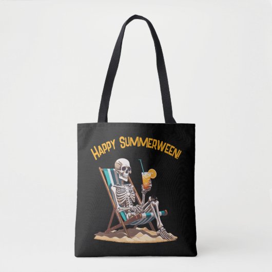 Strandloungen Skeleton Halloween Tote Bag (Voorkant)