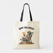 Strandloungen Skeleton Halloween Tote Bag (Achterkant)