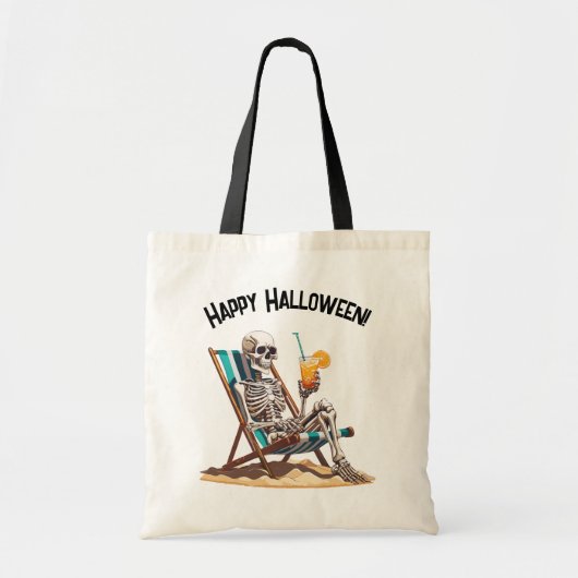 Strandloungen Skeleton Halloween Tote Bag (Voorkant)