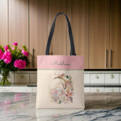 Strandmaan Bloemen en Nautilus Shell Monogram Tote Bag