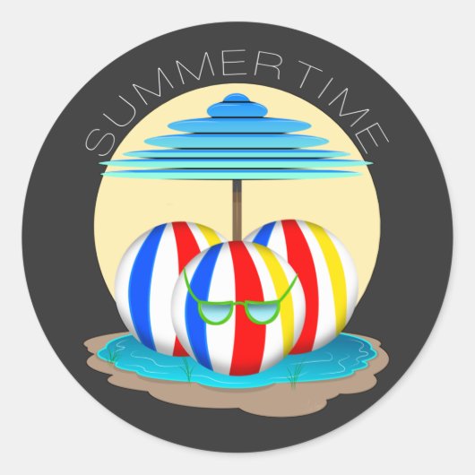 Strandmaatjes verslaan de hitte: Sun's Out, Fins O Ronde Sticker (Voorkant)