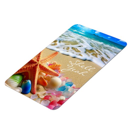 Strandmagneet met schelpen en Zee Magneet (Linkerzijde)