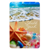 Strandmagneet met schelpen en Zee Magneet (Verticaal)