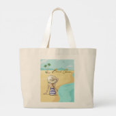 strandmeisje grote tote bag (Achterkant)