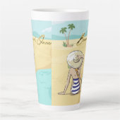 strandmeisje latte mok (Voorkant)