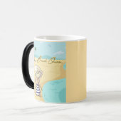 strandmeisje magische mok (Voorkant links)