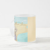 strandmeisje matglas koffiemok (Voorkant links)