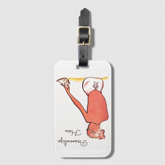  strandmeisje met zeeschelp zomerse elegantie bagagelabel (Voorkant (verticaal))