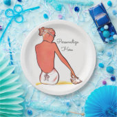  strandmeisje met zeeschelp zomerse elegantie papieren bordje (Feest)