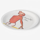  strandmeisje met zeeschelp zomerse elegantie papieren bordje (Gekanteld)