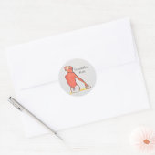  strandmeisje met zeeschelp zomerse elegantie ronde sticker (Envelop)
