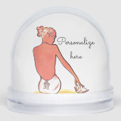  strandmeisje met zeeschelp zomerse elegantie sneeuwbol (Voorkant)