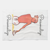  strandmeisje met zeeschelp zomerse elegantie theedoek (Horizontaal)