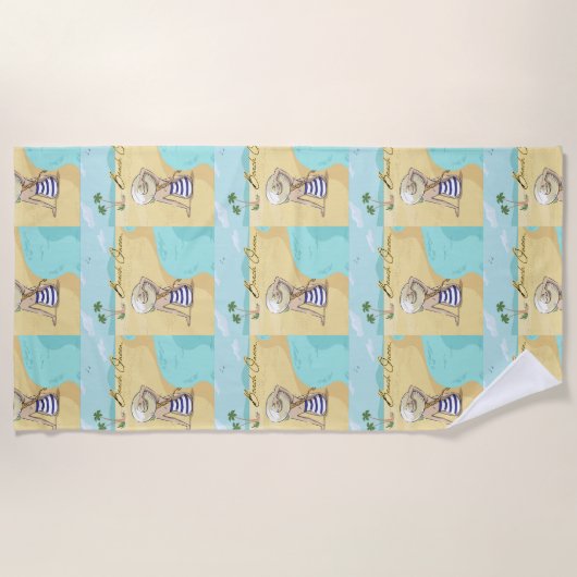 strandmeisje strandlaken (Voorkant)