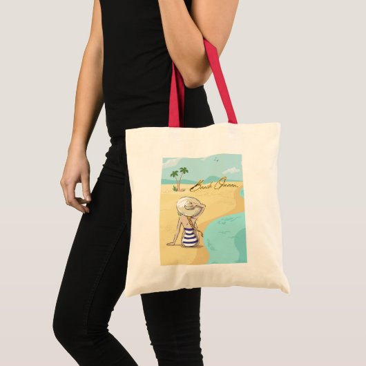 strandmeisje tote bag (Voorkant (product))