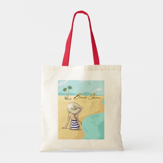 strandmeisje tote bag (Achterkant)
