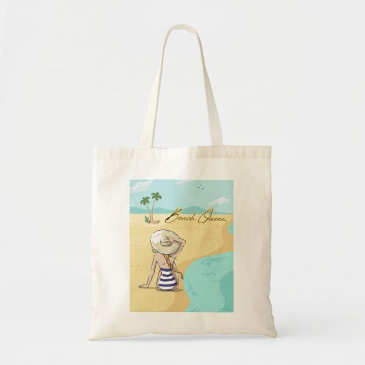 strandmeisje tote bag (Voorkant)