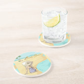 strandmeisje zandsteen onderzetter (Zijkant)