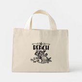 Strandmeisje Zeester Oceaanleven Mini Tote Bag (Achterkant)