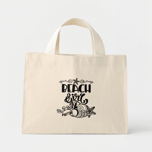 Strandmeisje Zeester Oceaanleven Mini Tote Bag (Voorkant)