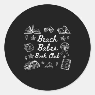 Strandmeisjes boekenclub zomer vibes boekworm boek ronde sticker