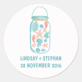 Strandmetselaar leuke trouwstickers ronde sticker