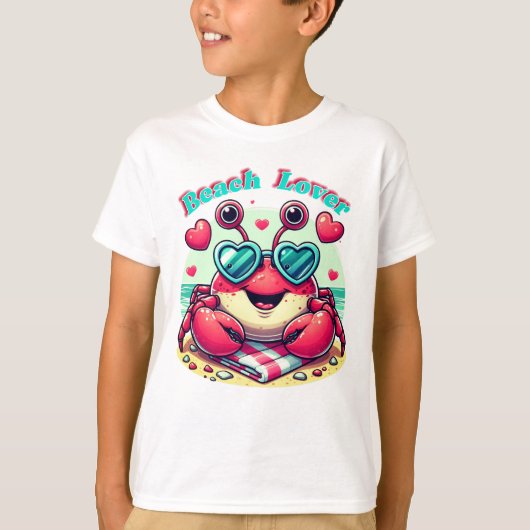 strandminnaar krab t-shirt (Voorkant)