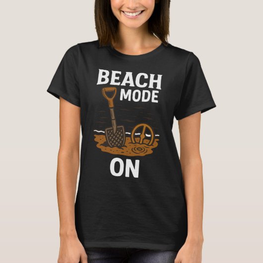 Strandmodus Aan Metaaldetectie Avontuur T-shirt (Voorkant)