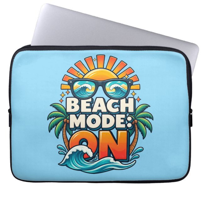Strandmodus: klaar laptop sleeve (Voorkant)