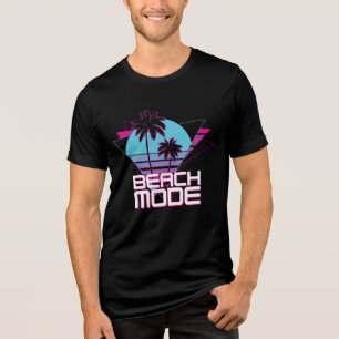Strandmodus Retro Palmbomen Zonsondergang Tri-Blend Shirt