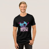 Strandmodus Retro Palmbomen Zonsondergang Tri-Blend Shirt (Voorkant volledig)