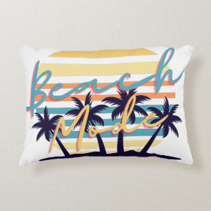 Strandmodus Retro Zonsondergang Palmboom Accent Kussen