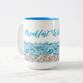 Strandmok Ontbijt Met Uitzicht Tweekleurige Koffiemok (Voorkant links)