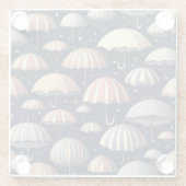 Strandnachten in de regen glazen onderzetter (Achterkant)