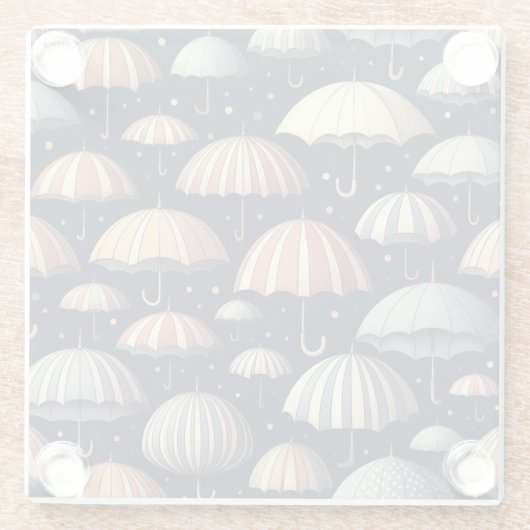 Strandnachten in de regen glazen onderzetter (Achterkant)