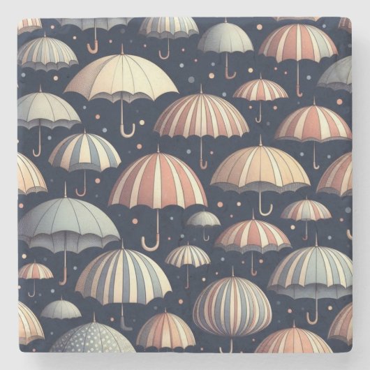 Strandnachten in de regen stenen onderzetter (Voorkant)