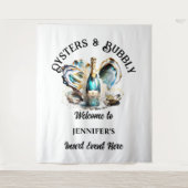 Strandoesters mousserende wijn party event chic wandkleed (Voorkant)