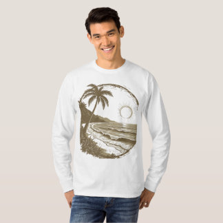 strandontwerp van zee en zon t-shirt