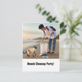 Strandopruimingsfeest met Siamese Invitation Kaart (Staand voorkant)