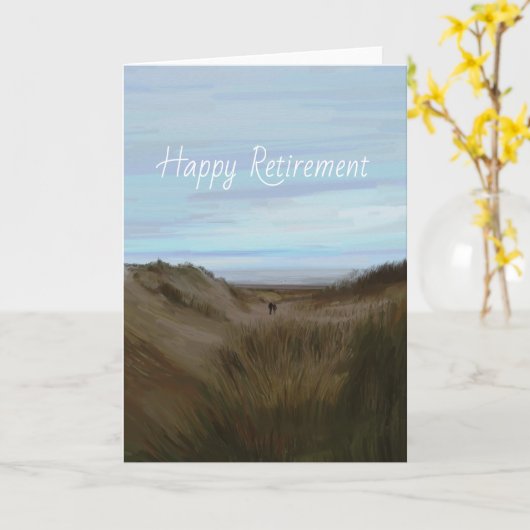 Strandpaar pensioenkaart kaart (Gele Bloem)