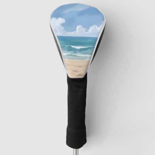 Strandpad | Gekleurde Oceaan Waterverf Golfheadcover (Voorkant)