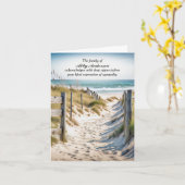 Strandpad in zand sympathie dank je kaart (Gele Bloem)