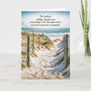 Strandpad in zand sympathie dankkaart kaart