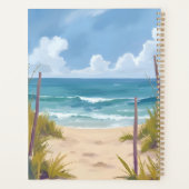 Strandpad | Oceaan Aquarel Kust Geschilderd Planner (Achterkant)