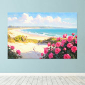 *~* Strandpad Rozen TV2 Uitgerekte canvas Print (Insitu (Houten vloer))
