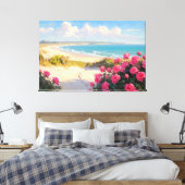 *~* Strandpad Rozen TV2 Uitgerekte canvas Print (Insitu (Slaapkamer))