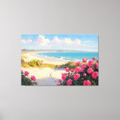 *~* Strandpad Rozen TV2 Uitgerekte canvas Print (Voorkant)